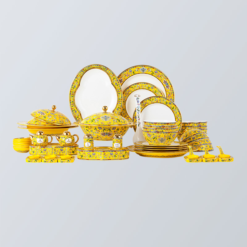 盛世如意52頭國(guó)韻黃餐具